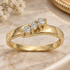 Oro Laminado Multi Stone Ring, Gold Filled Style with White Cubic Zirconia, Polished, Golden Finish, 5.166.017.07 (Size 7)