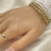 Oro Laminado Fancy Bracelet, Gold Filled Style with White Cubic Zirconia, Polished, Golden Finish, 5.020.001 (0.50 Gauge, 12 MM Thickness, 7 Inches Length)