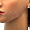Oro Laminado Stud Earring, Gold Filled Style with White Cubic Zirconia, Polished, Golden Finish, 5.128.019
