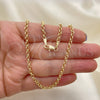 Oro Laminado Basic Necklace, Gold Filled Style Rolo Design, Polished, Golden Finish, 5.223.021.16 (0.80 Gauge, 03 MM Thickness, 16 Inches Length)
