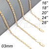 Oro Laminado Basic Necklace, Gold Filled Style Rolo Design, Polished, Golden Finish, 5.223.021.16 (0.80 Gauge, 03 MM Thickness, 16 Inches Length)