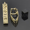 Oro Laminado Medium Hoop, Gold Filled Style Filigree Design, Matte Finish, Golden Finish, 5.142.029