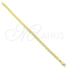 Oro Laminado Basic Bracelet, Gold Filled Style Mariner Design, Polished, Golden Finish, 5.222.024.09 (120 Gauge, 05 MM Thickness, 9 Inches Length)