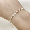 Oro Laminado Basic Bracelet, Gold Filled Style Mariner Design, Polished, Golden Finish, 5.222.024.09 (120 Gauge, 05 MM Thickness, 9 Inches Length)
