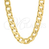 Oro Laminado Basic Necklace, Gold Filled Style Curb Design, Polished, Golden Finish, 5.222.001.20 (200 Gauge, 08 MM Thickness, 20 Inches Length)