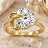 Oro Laminado Multi Stone Ring, Gold Filled Style Heart Design, with White Cubic Zirconia, Polished, Golden Finish, 5.167.017.06 (Size 6)