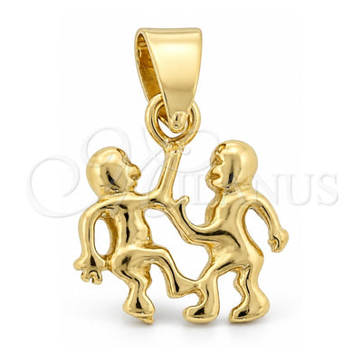 Oro Laminado Fancy Pendant, Gold Filled Style Little Girl Design, Polished, Golden Finish, 5.181.039