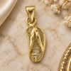 Oro Laminado Fancy Pendant, Gold Filled Style Shoes Design, Diamond Cutting Finish, Golden Finish, 5.183.050
