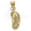 Oro Laminado Fancy Pendant, Gold Filled Style Shoes Design, Diamond Cutting Finish, Golden Finish, 5.183.050