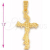 Oro Laminado Religious Pendant, Gold Filled Style Buffalo Design, Polished, Golden Finish, 5.191.018