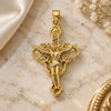 Oro Laminado Religious Pendant, Gold Filled Style Buffalo Design, Polished, Golden Finish, 5.190.017