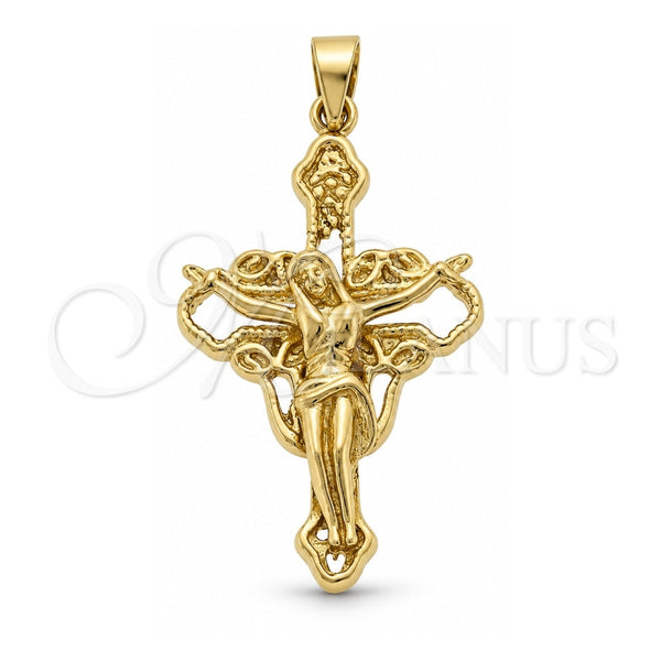 Oro Laminado Religious Pendant, Gold Filled Style Buffalo Design, Polished, Golden Finish, 5.190.017