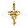Oro Laminado Religious Pendant, Gold Filled Style Buffalo Design, Polished, Golden Finish, 5.190.017