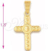 Oro Laminado Religious Pendant, Gold Filled Style Cross Design, Polished, Golden Finish, 5.192.029