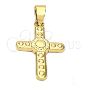 Oro Laminado Religious Pendant, Gold Filled Style Cross Design, Polished, Golden Finish, 5.192.029