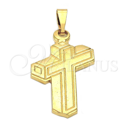 Oro Laminado Religious Pendant, Gold Filled Style Cross Design, Polished, Golden Finish, 5.192.036
