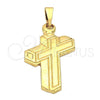 Oro Laminado Religious Pendant, Gold Filled Style Cross Design, Polished, Golden Finish, 5.192.036