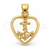 Oro Laminado Fancy Pendant, Gold Filled Style Buffalo Design, Polished, Golden Finish, 5.186.015