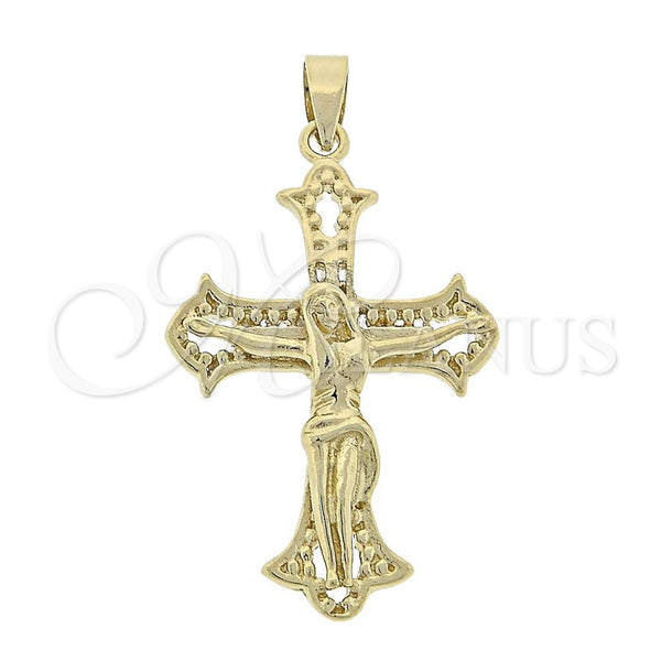 Oro Laminado Religious Pendant, Gold Filled Style Buffalo Design, Polished, Golden Finish, 5.192.039