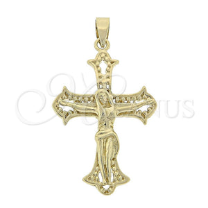 Oro Laminado Religious Pendant, Gold Filled Style Buffalo Design, Polished, Golden Finish, 5.192.039