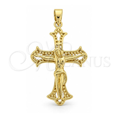 Oro Laminado Religious Pendant, Gold Filled Style Buffalo Design, Polished, Golden Finish, 5.192.039