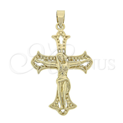Oro Laminado Religious Pendant, Gold Filled Style Buffalo Design, Polished, Golden Finish, 5.192.039