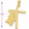 Oro Laminado Religious Pendant, Gold Filled Style Crucifix Design, Polished, Golden Finish, 5.190.030