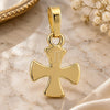Oro Laminado Fancy Pendant, Gold Filled Style Cross Design, Polished, Golden Finish, 5.183.025.1