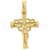 Oro Laminado Religious Pendant, Gold Filled Style Crucifix Design, Polished, Golden Finish, 5.189.012