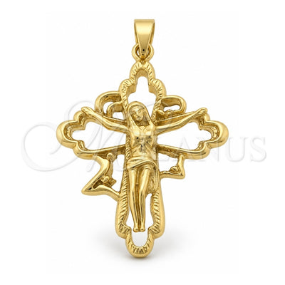 Oro Laminado Religious Pendant, Gold Filled Style Butterfly Design, Polished, Golden Finish, 5.189.016