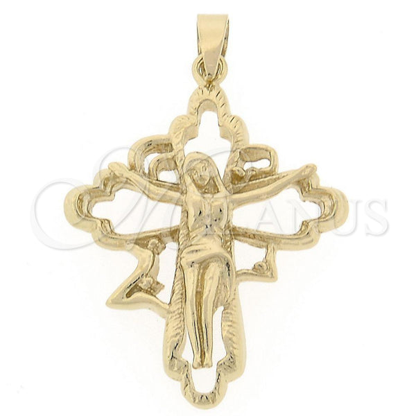 Oro Laminado Religious Pendant, Gold Filled Style Butterfly Design, Polished, Golden Finish, 5.189.016