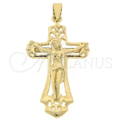 Oro Laminado Religious Pendant, Gold Filled Style Crucifix Design, Polished, Golden Finish, 5.189.020 for wholesale, main product view