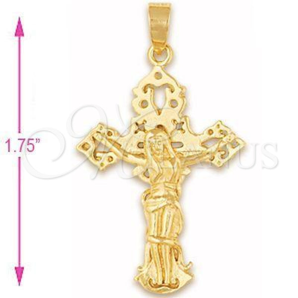 Oro Laminado Religious Pendant, Gold Filled Style Buffalo Design, Polished, Golden Finish, 5.189.027