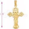 Oro Laminado Religious Pendant, Gold Filled Style Buffalo Design, Polished, Golden Finish, 5.189.027