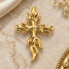 Oro Laminado Religious Pendant, Gold Filled Style Cross Design, Polished, Golden Finish, 5.189.004