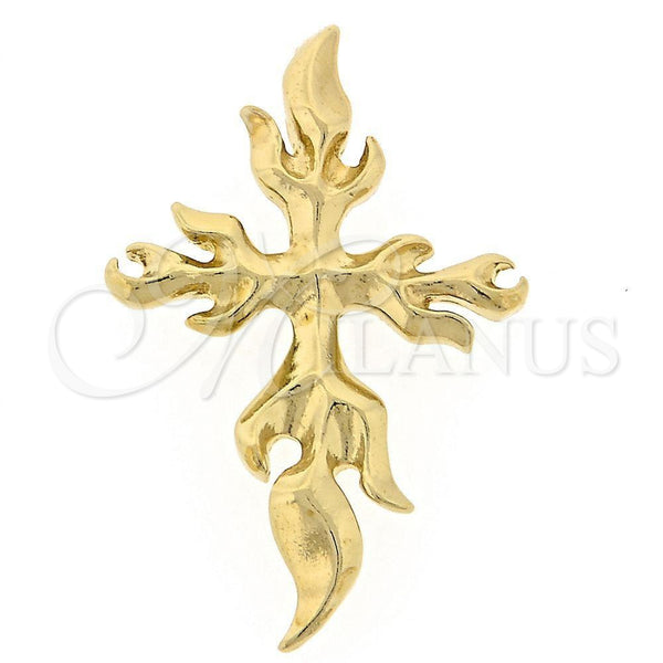 Oro Laminado Religious Pendant, Gold Filled Style Cross Design, Polished, Golden Finish, 5.189.004