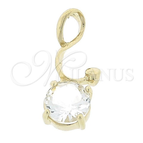 Oro Laminado Fancy Pendant, Gold Filled Style with White Cubic Zirconia, Polished, Golden Finish, 5.181.011