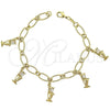 Oro Laminado Charm Bracelet, Gold Filled Style Polished, Golden Finish, 5.021.006 (08 MM Thickness, 8 Inches Length)