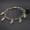 Oro Laminado Charm Bracelet, Gold Filled Style Spiral Design, Diamond Cutting Finish, Golden Finish, 5.024.006 (08 MM Thickness, 8 Inches Length)