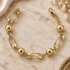 Oro Laminado Fancy Bracelet, Gold Filled Style Ball Design, Polished, Golden Finish, 5.005.010 (0.35 Gauge, 10 MM Thickness, 7 Inches Length)