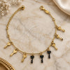 Oro Laminado Charm Bracelet, Gold Filled Style key and Rattle Charm Design, Polished, Golden Finish, 5.016.015.07 (03 MM Thickness, 7 Inches Length)