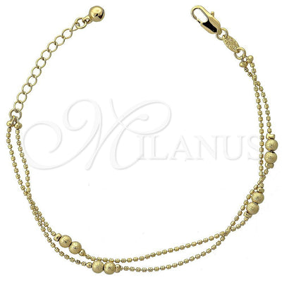 Oro Laminado Charm Bracelet, Gold Filled Style Rattle Charm Design, Matte Finish, Golden Finish, 5.016.008.07 for wholesale, main product view