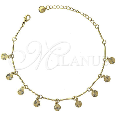 Oro Laminado Charm Bracelet, Gold Filled Style Diamond Cutting Finish, Golden Finish, 03.63.0372 (12 MM for wholesale, main product view