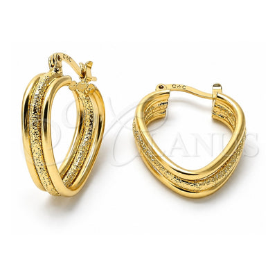 Oro Laminado Small Hoop, Gold Filled Style Matte Finish, Golden Finish, 5.159.008