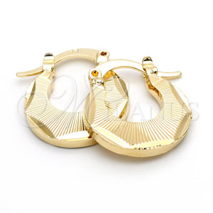 Oro Laminado Small Hoop, Gold Filled Style Diamond Cutting Finish, Golden Finish, 5.157.032