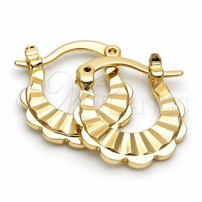 Oro Laminado Small Hoop, Gold Filled Style Diamond Cutting Finish, Golden Finish, 5.159.058