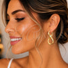 Oro Laminado Medium Hoop, Gold Filled Style Twist Design, Polished, Golden Finish, 5.153.052