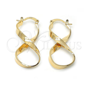 Oro Laminado Medium Hoop, Gold Filled Style Twist Design, Polished, Golden Finish, 5.153.052