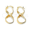 Oro Laminado Medium Hoop, Gold Filled Style Twist Design, Polished, Golden Finish, 5.153.052