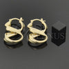 Oro Laminado Medium Hoop, Gold Filled Style Twist Design, Matte Finish, Golden Finish, 5.147.004